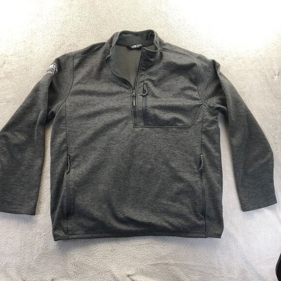 The North Face Mens Fleece Jacket XL Gray 1/4 Zip Pullover Bimbo Bakeries Casual - Picture 8 of 9